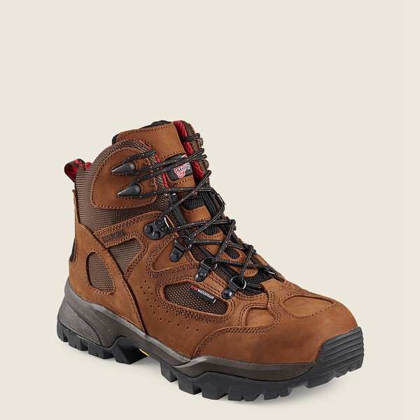 Red Wing Hiking Boots Brown - Red Wing Mens Truhiker - 6-inch Waterproof Safety Toe - JBPCY-1508